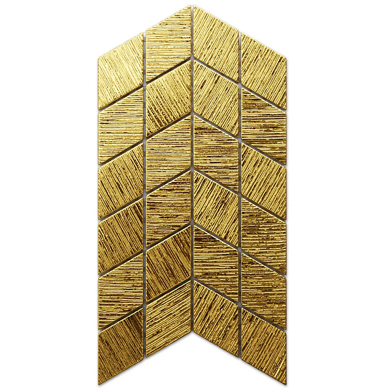 Mosaïque de verre sur maille pour salle de bain ou cuisine Portatif Totem Chevron - 17.2cm x 29.8cm