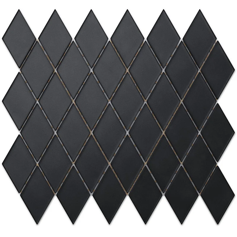 Mosaïque de verre sur maille pour salle de bain ou cuisine Noir jais Widow - 25cm x 29.2cm