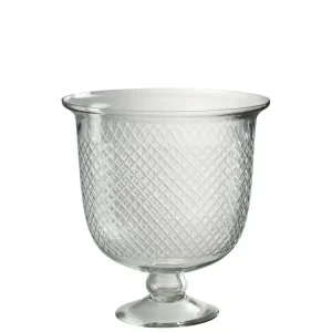Vase carreaux sur pied verre translucide 29,5x29,5x31cm