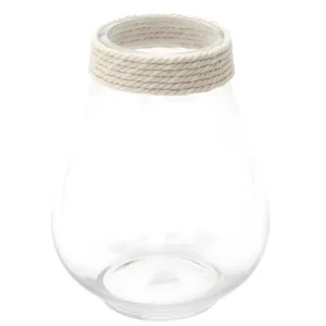 Vase en verre avec cordage 25 cm