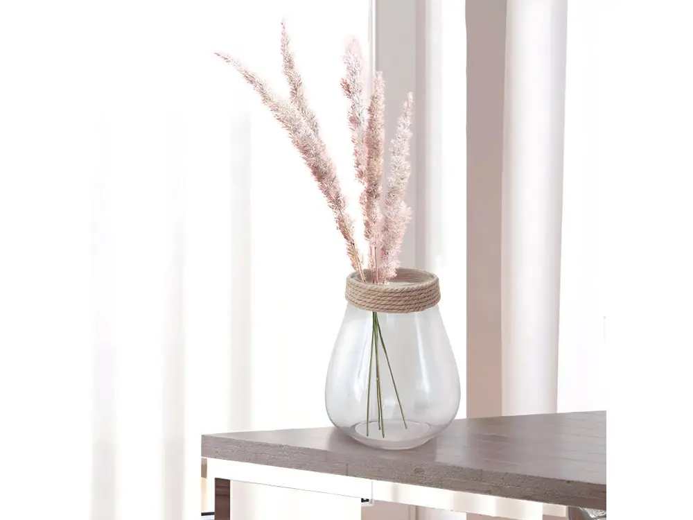 Vase en verre avec cordage 25 cm