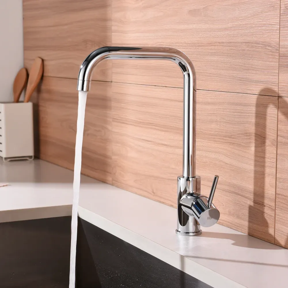 FRAMO Mitigeur Évier 519 CHROME - Design Carré Italien Privilégié