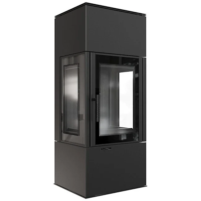 Poêle à bois en acier THOR NOIR 8 KW Haute efficacité énergétique