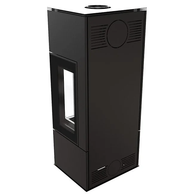 Poêle à bois en acier THOR NOIR 8 KW Haute efficacité énergétique