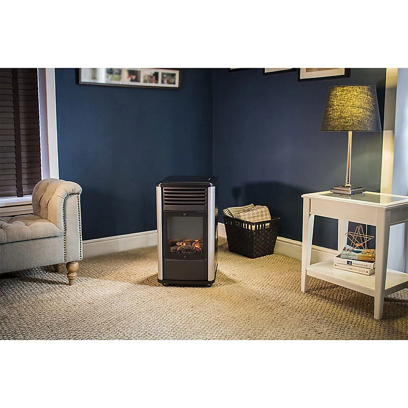 Poele à gaz 3400W Noir Manhattan ADAPTABLE