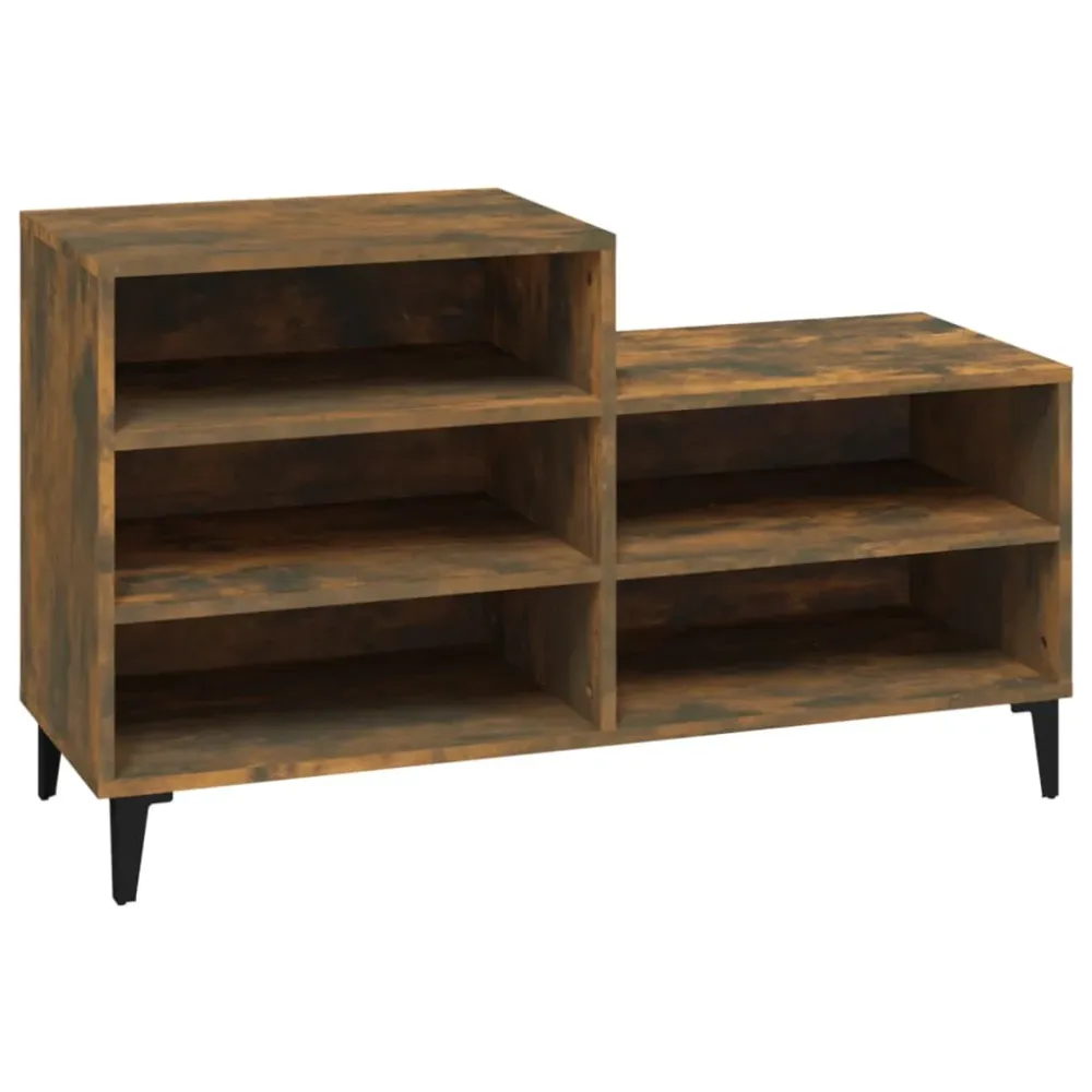 Armoire à chaussures range chaussures rangement meuble entrée couloir salon 102 x 36 x 60 cm bois d'ingénierie brun 02_002...