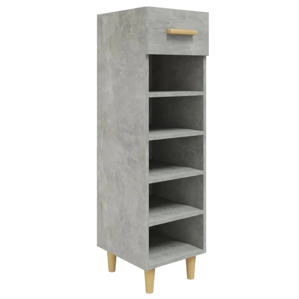 Armoire à chaussures range chaussures rangement meuble entrée couloir salon 30 x 35 x 105 cm bois d'ingénierie gris 02_002...