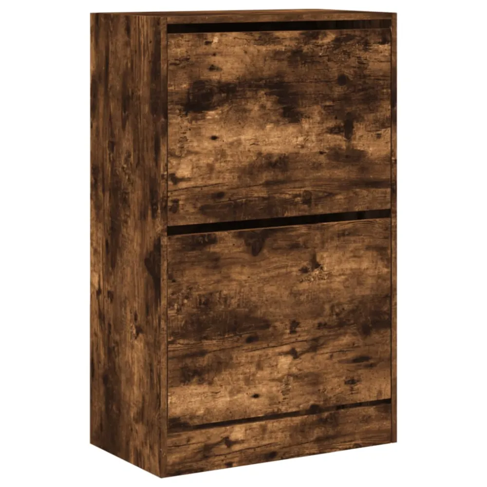 Armoire à chaussures range chaussures rangement meuble entrée couloir salon 60 x 34 x 96,5 cm bois d'ingénierie brun 02_00...