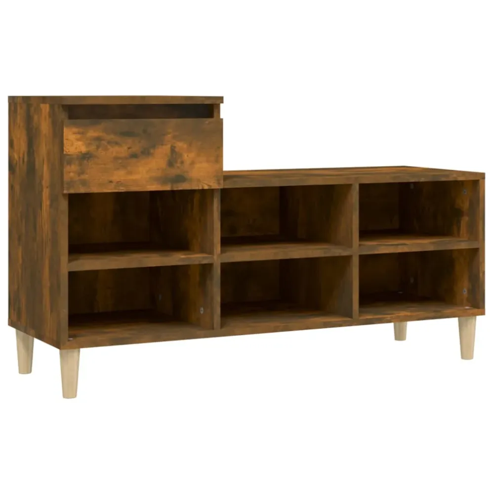Armoire à chaussures range chaussures rangement meuble entrée couloir salon 102 x 36 x 60 cm bois d'ingénierie brun 02_002...