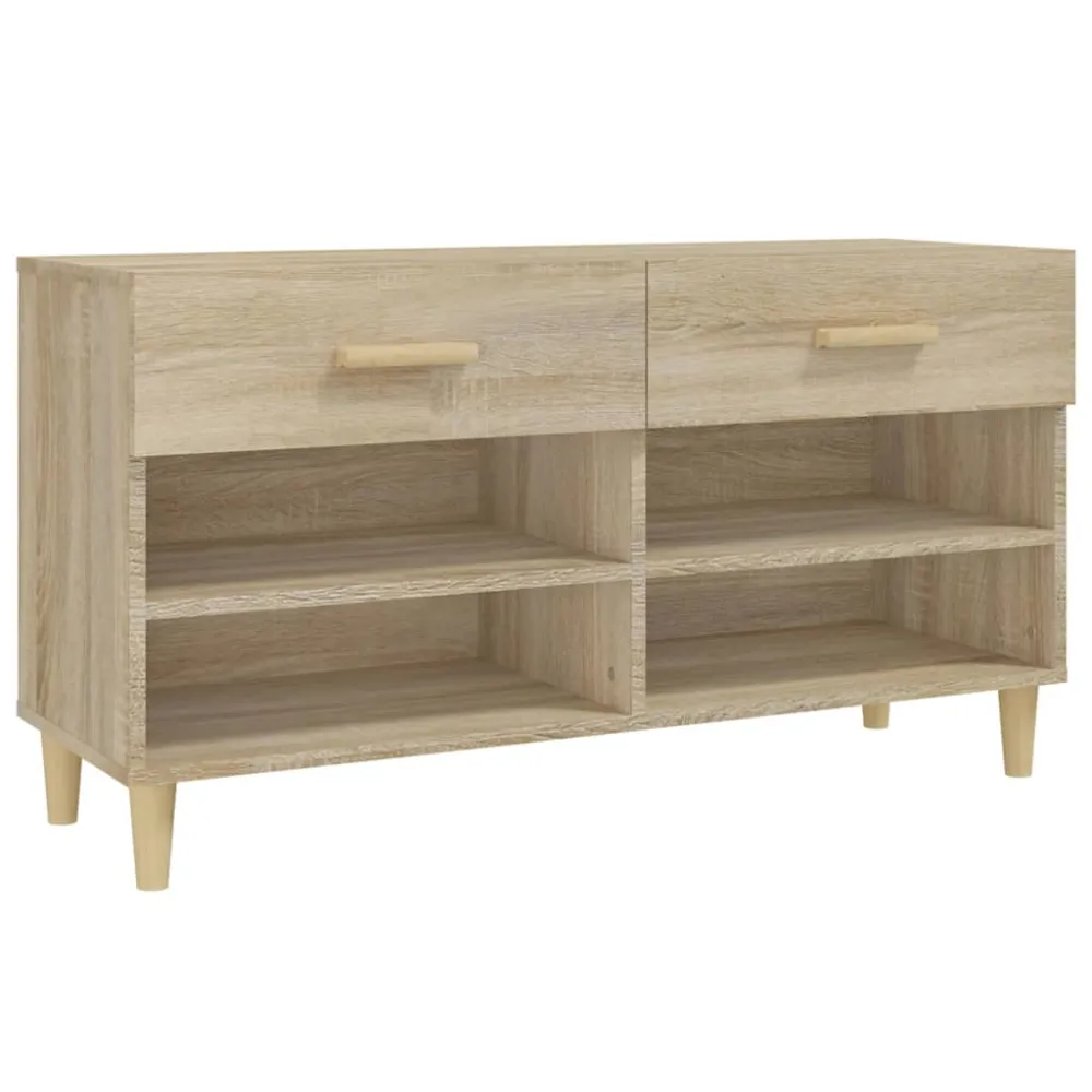 Armoire à chaussures range chaussures rangement meuble entrée couloir salon sonoma 102 x 35 x 55 cm bois d'ingénierie brun...