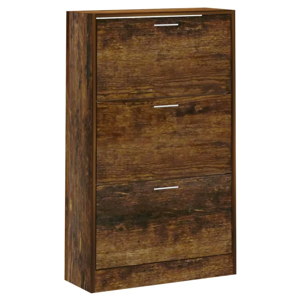 Armoire à chaussures range chaussures rangement meuble entrée couloir salon 63 x 24 x 103 cm bois d'ingénierie brun 02_002...