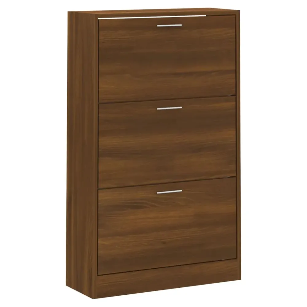 Armoire à chaussures range chaussures rangement meuble entrée couloir salon 63 x 24 x 103 cm bois d'ingénierie brun 02_002...
