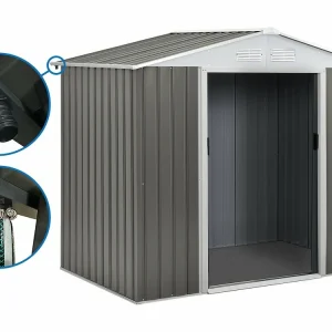 Abri jardin métal "dallas" - 5,29 m² avec gouttière pour Meuble TV