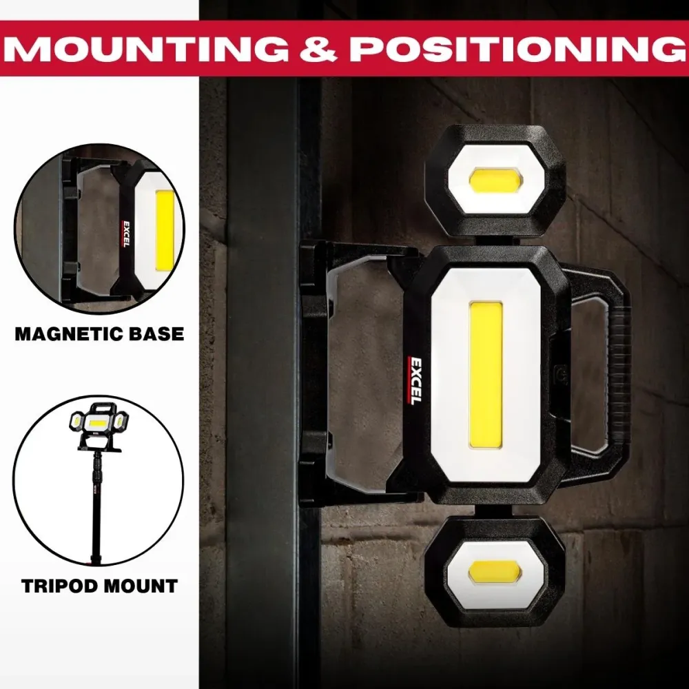 Excel 18V LED Work Light 5000 Lumens Dewalt 1 x 4.0Ah Battery & Charger