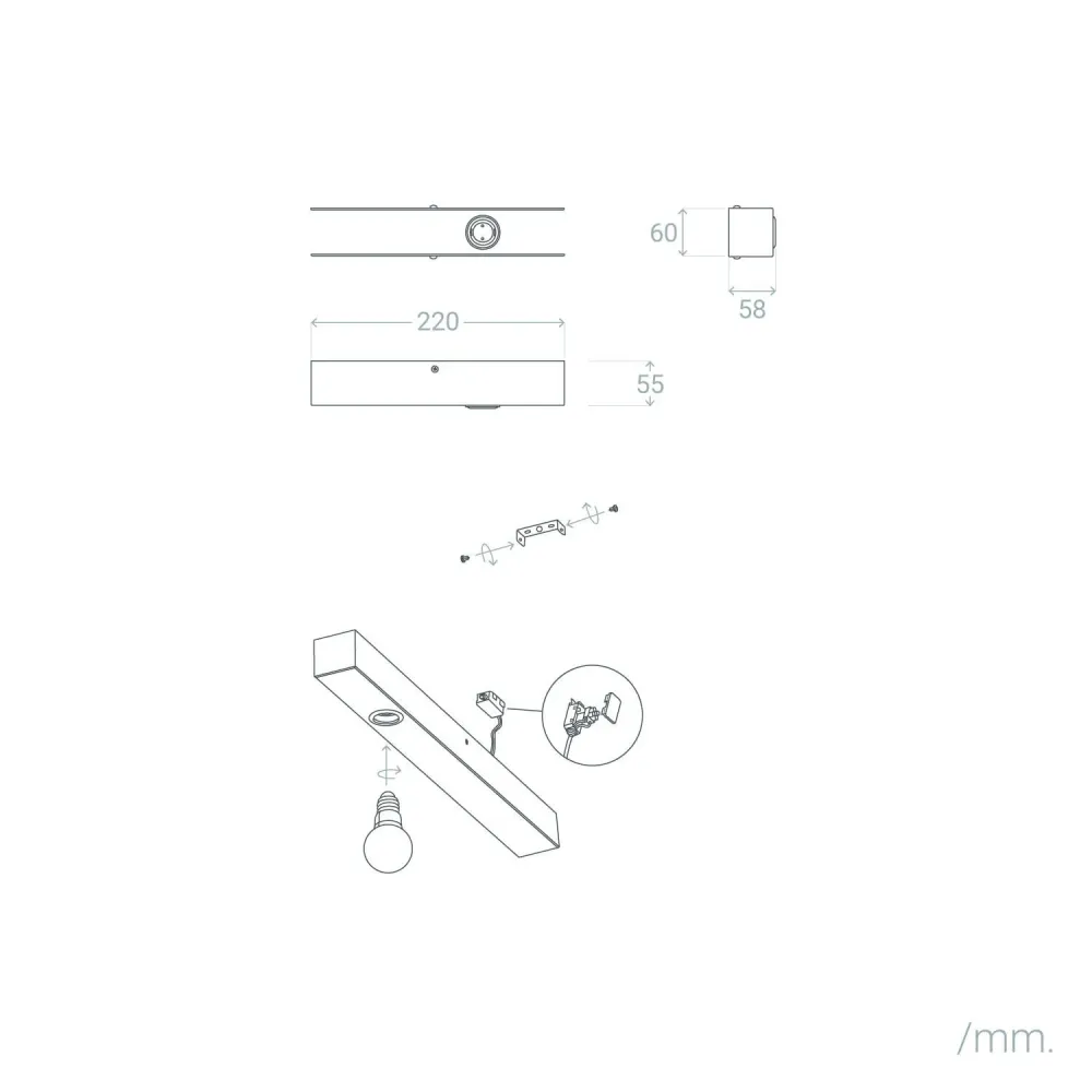 Applique à bras Applique murale métallique pour salle de bain avec éclairage LED Aizkra