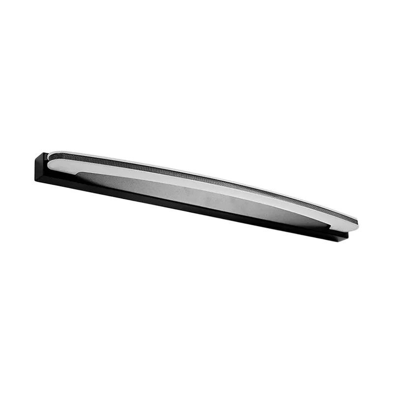 Applique murale à barre incurvée, lampe LED minimale en métal pour salle de bain, lumière noire, chaude/blanche avec fixat...