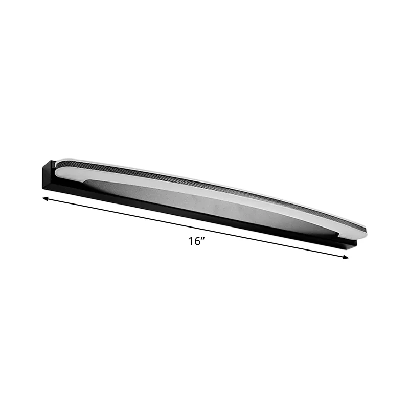 Applique murale à barre incurvée, lampe LED minimale en métal pour salle de bain, lumière noire, chaude/blanche avec fixat...