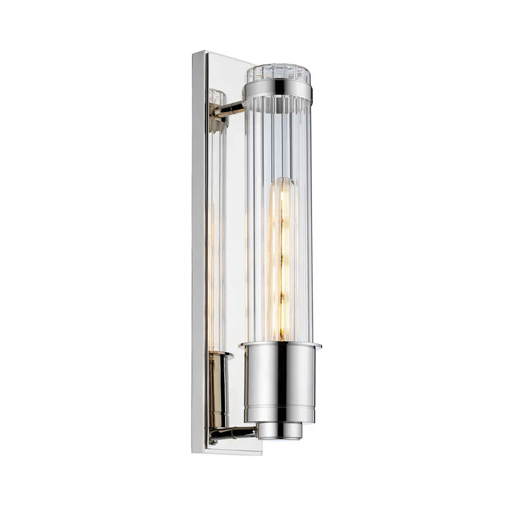 Design Contemporain Applique murale pour salle de bain Wellington1, chromé, à 1 lampe, hauteur 40 cm