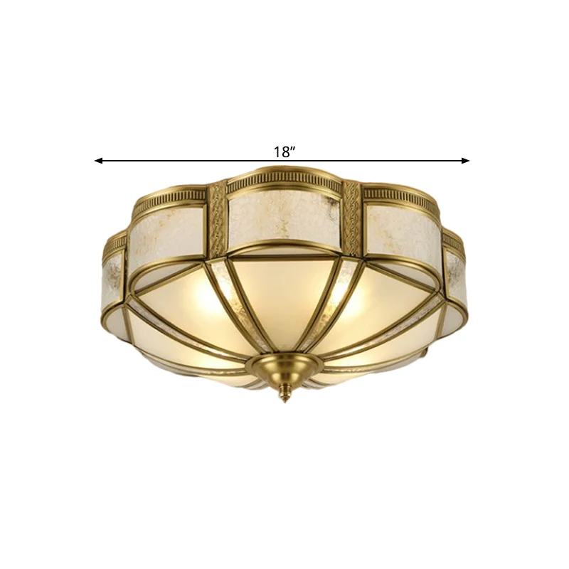 Plafonnier de chambre à coucher floral de 14 "/ 18" W, style classique, verre laiteux, 3/4 lumières, éclairage encastré en...