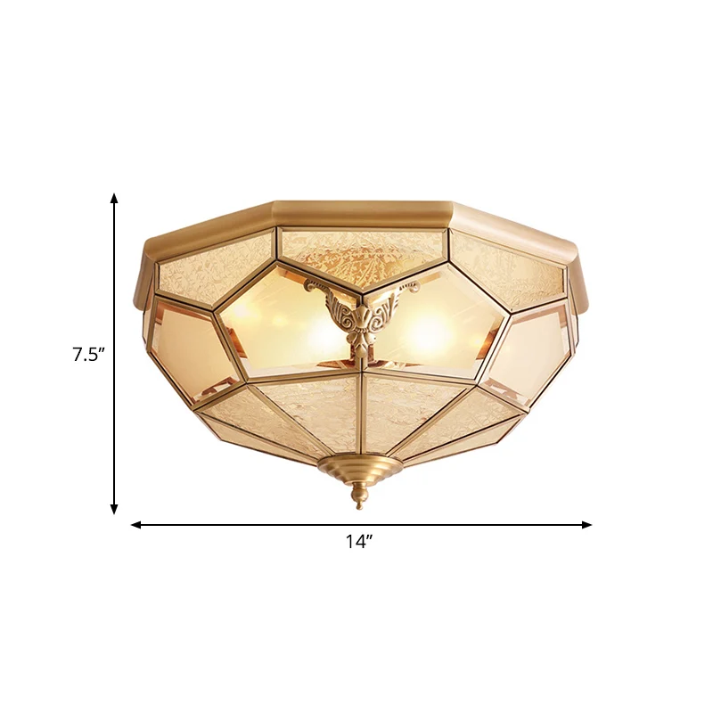 Plafonnier à facettes dorées, éclairage D'époque en verre biseauté, 3/4/6 lumières, luminaire de plafond pour chambre à co...