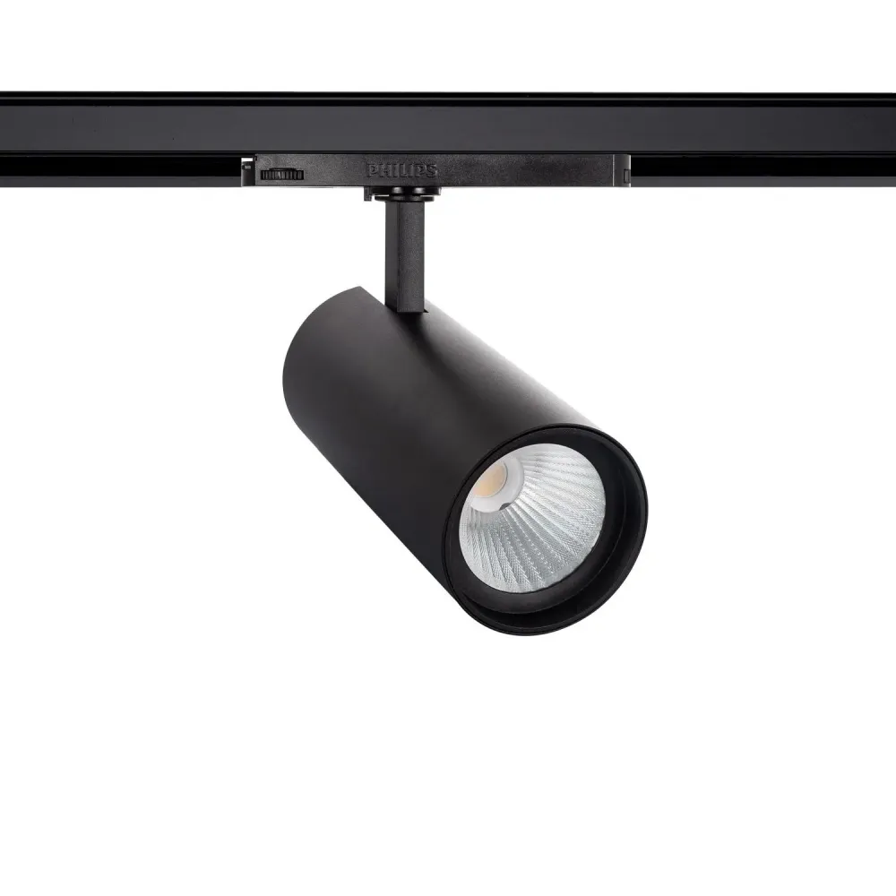 Projecteur LED 40W à rail triphasé, PHILIPS Xitanium, couleur noire, par Angelo