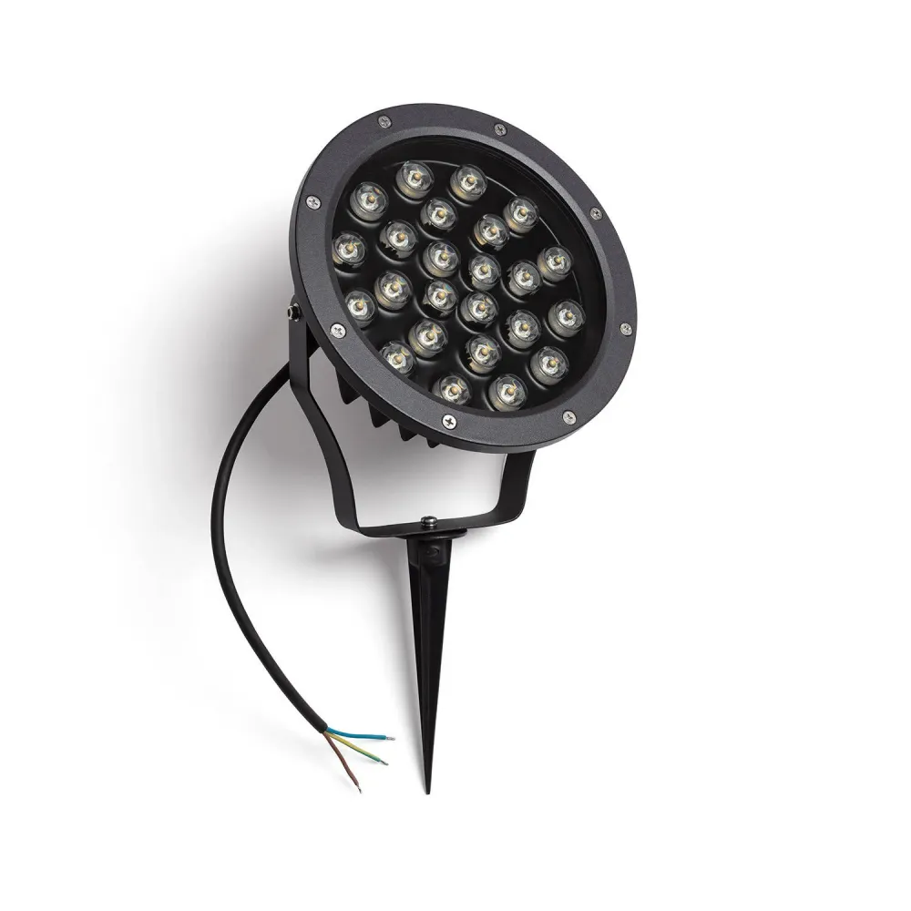 Projecteur LED extérieur 24W Colmar avec piquet, indice de protection IP67