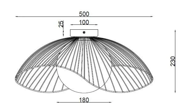 Rail d'Éclairage Luminaire de plafond Moad en métal et verre avec éclairage LED