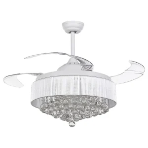 Ventilateur de plafond avec lampe blanc et clair PEEL
