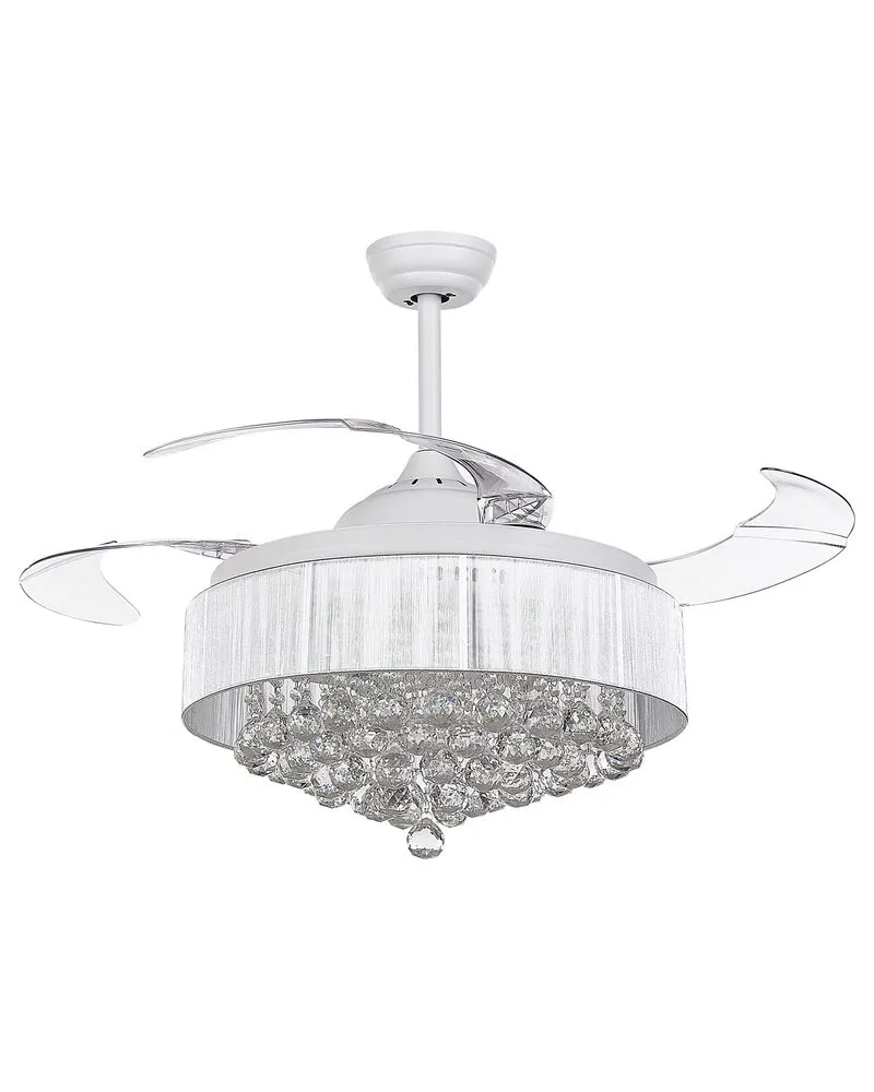 Ventilateur de plafond avec lampe blanc et clair PEEL