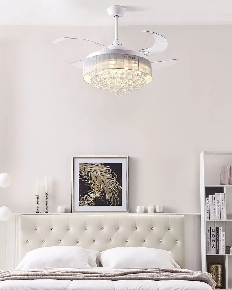Ventilateur de plafond avec lampe blanc et clair PEEL