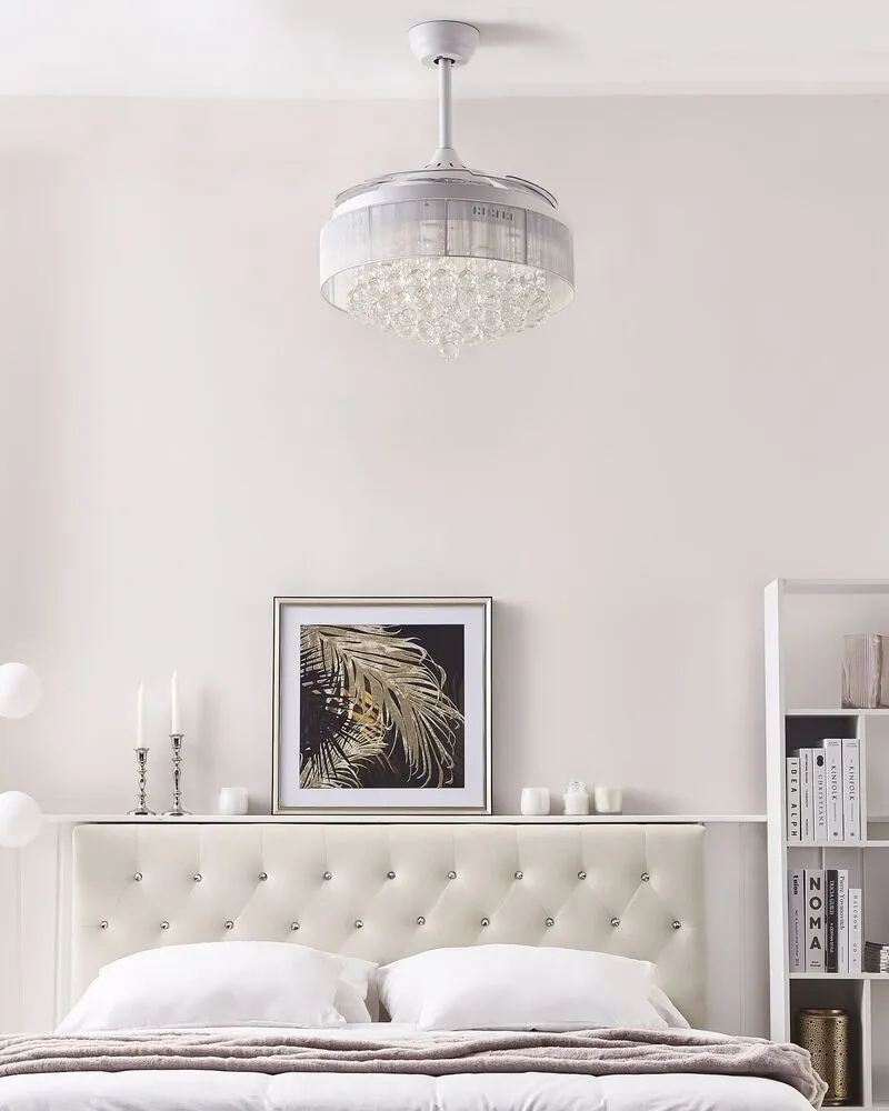 Ventilateur de plafond avec lampe blanc et clair PEEL