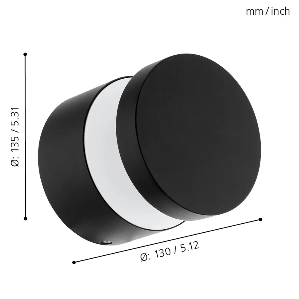 Applique extérieure en aluminium noir MELZO led intégrée 11W