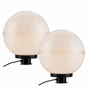 Lampe décorative d'extérieur Hemis, piquet de terre, pack de 2 Ø 30cm