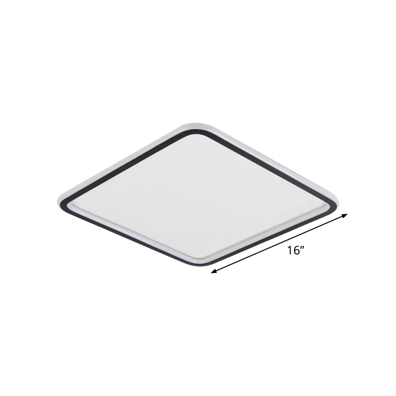 Lampe encastrée carrée extra fine, éclairage de plafond LED minimaliste en aluminium pour chambre à coucher, noir, 16/19,5...