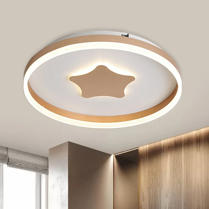 Lampe encastrée en forme d'étoile en acrylique, éclairage minimaliste à LED blanche, lumière blanche/chaude pour chambre à...