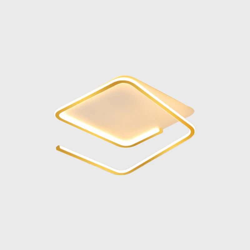 Lampe à montage encastré géométrique dépouillé métallique 16"/19,5" de largeur LED plafonnier encastré pour chambre à couc...