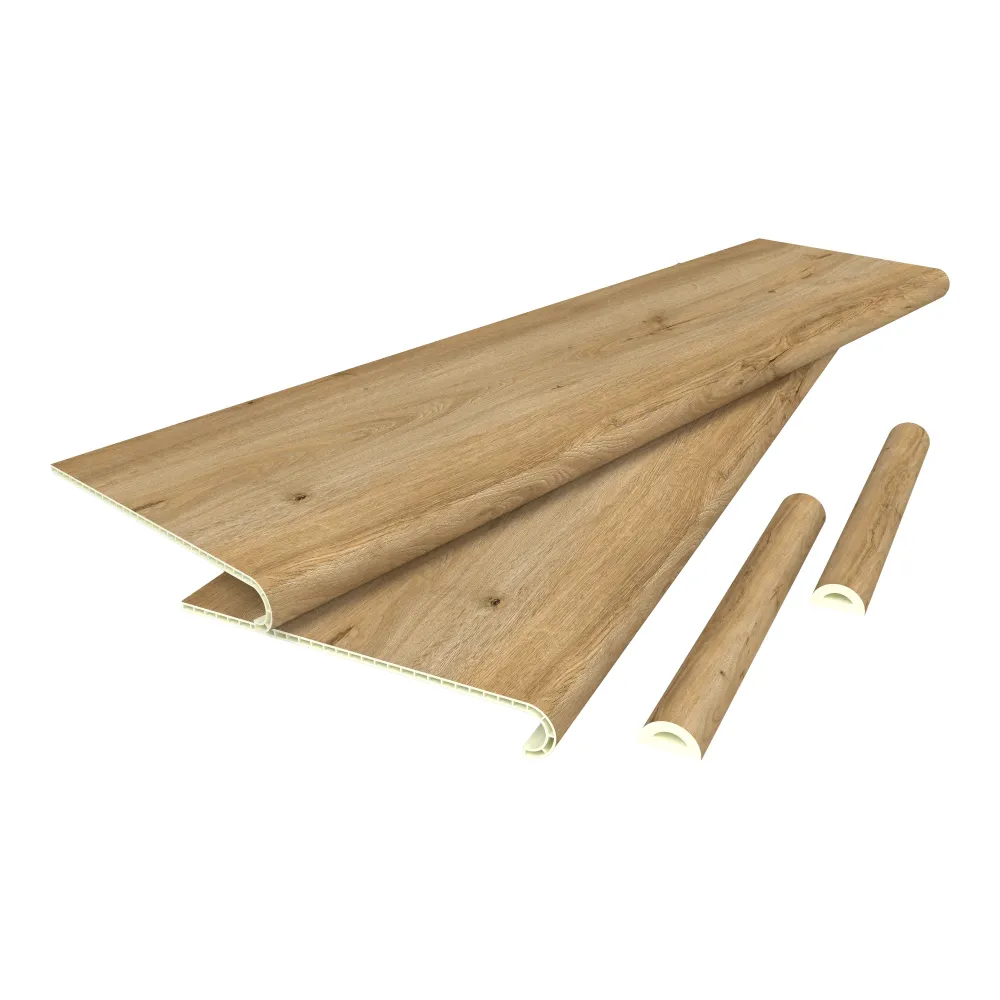 Lot de 4 revêtements d'escalier 120 x 32 cm effet chêne 03_0009870