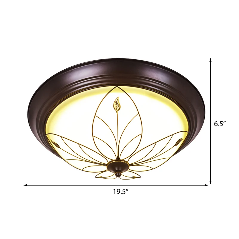 Luminaire encastré à LED en verre dépoli, éclairage de plafond classique de couloir à bol blanc en lumière chaude/blanche,...