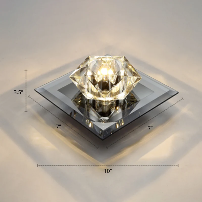 Luminaire encastré de plafond à LED de simplicité d'éclairage de fleur en cristal biseauté K9 pour le couloir