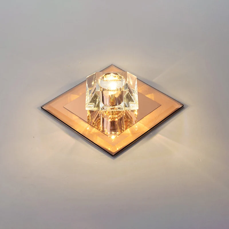 Luminaire encastré de plafond à LED de simplicité d'éclairage de fleur en cristal biseauté K9 pour le couloir