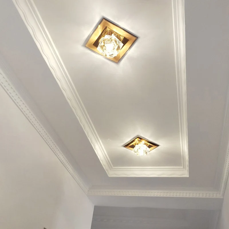 Luminaire encastré de plafond à LED de simplicité d'éclairage de fleur en cristal biseauté K9 pour le couloir