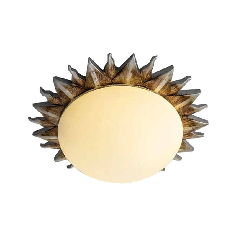 Luminaire encastré Sunburst à 1/3 lumières, support de plafond habituel en verre blanc pour salle à manger, 9 "/15" de large