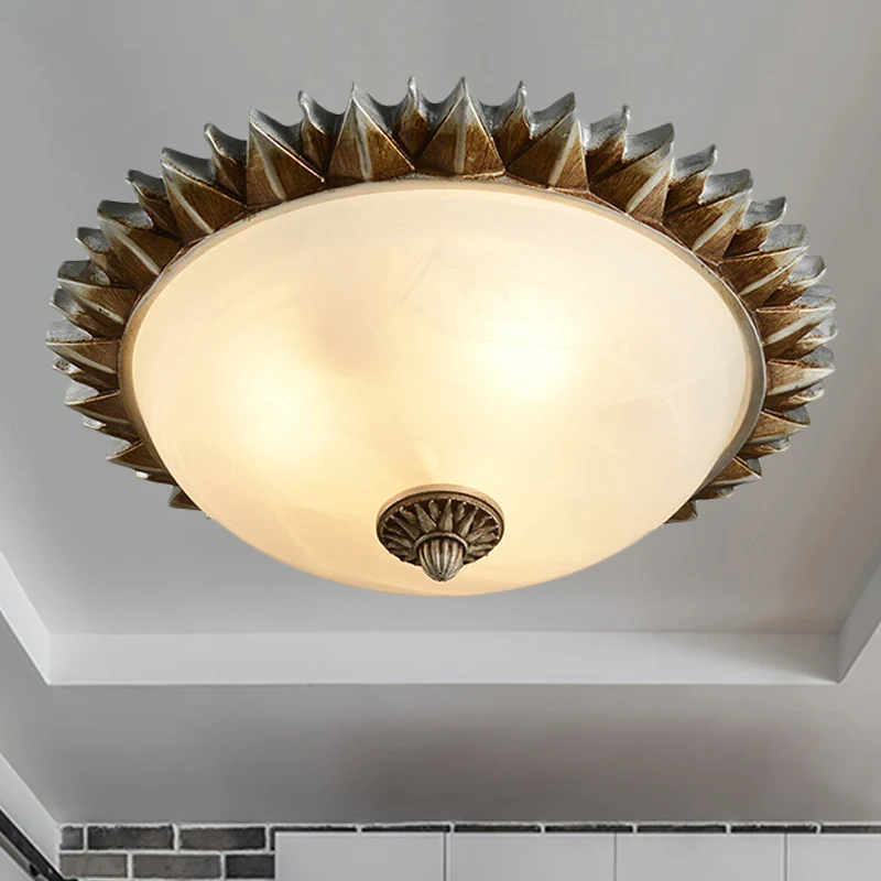 Luminaire encastré Sunburst à 1/3 lumières, support de plafond habituel en verre blanc pour salle à manger, 9 "/15" de large