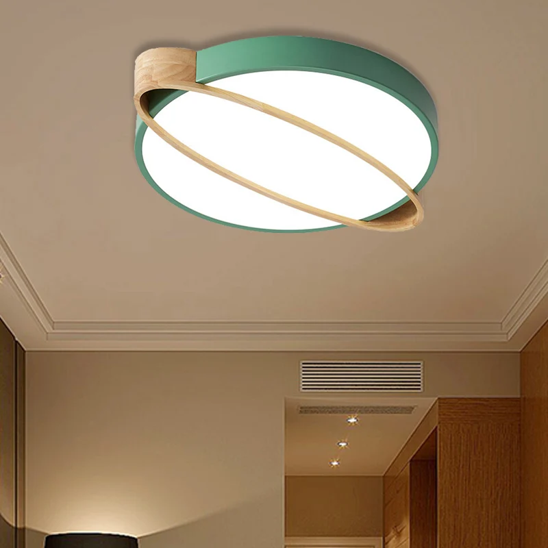 Orbit Design Plafonnier LED en acrylique nordique pour chambre à coucher, éclairage encastré en blanc/vert/gris avec inser...