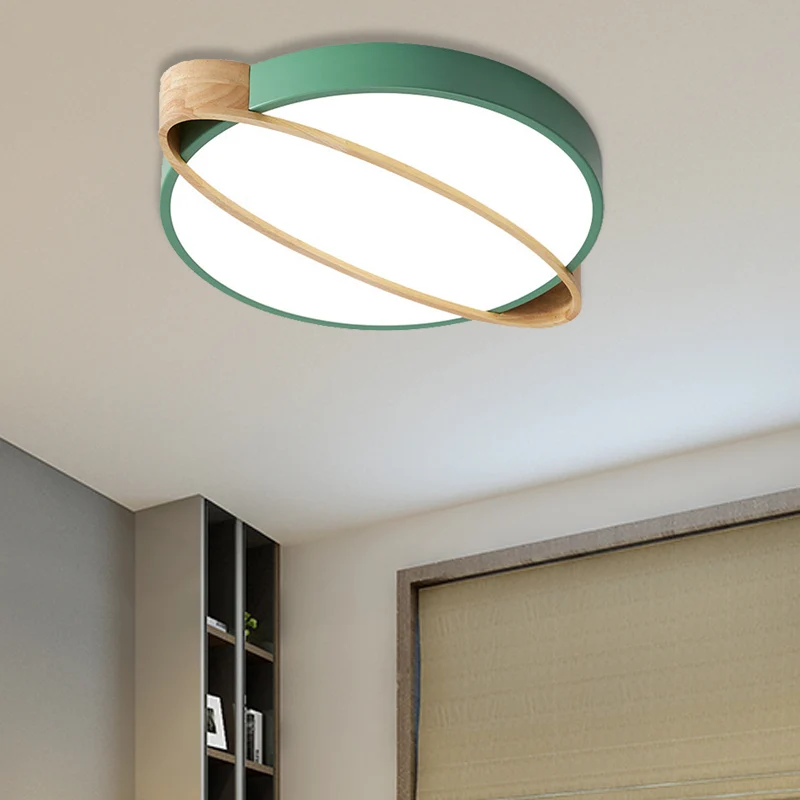 Orbit Design Plafonnier LED en acrylique nordique pour chambre à coucher, éclairage encastré en blanc/vert/gris avec inser...