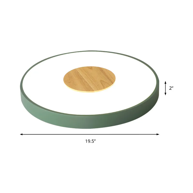 Plafonnier rond encastré rose/bleu/vert, luminaire de plafond LED intégré en métal nordique pour chambre à coucher, 12/16/...