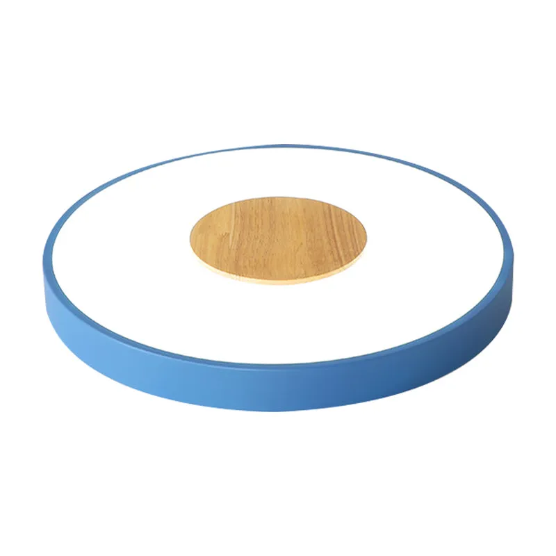 Plafonnier rond encastré rose/bleu/vert, luminaire de plafond LED intégré en métal nordique pour chambre à coucher, 12/16/...