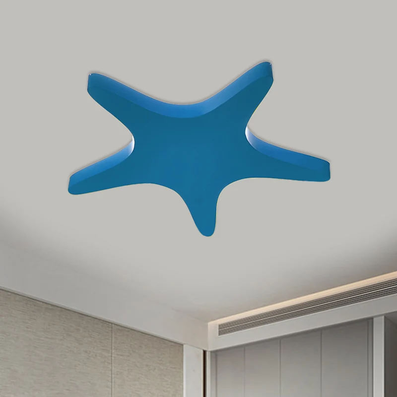 Plafonnier étoile métallique dessin animé jaune/Orange/bleu, éclairage encastré pour chambre d'enfants