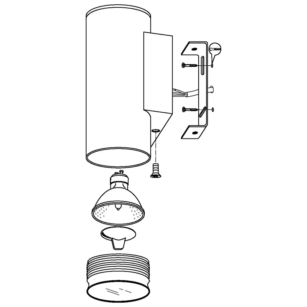 Applique extérieure métal blanc RIGA GU10 2X2,8W pour miroir de salle de bain