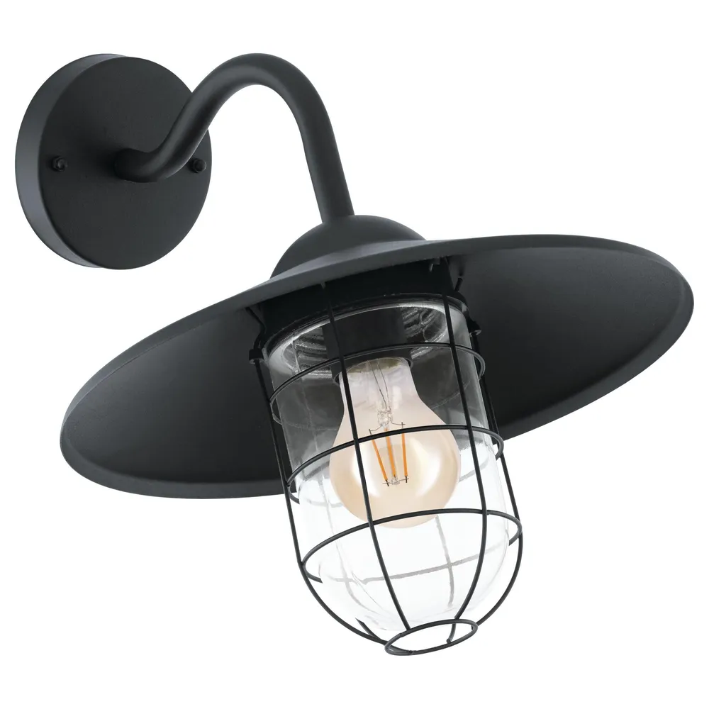Applique à LED intégrée Applique extérieure métal noir MELGOA E27 1X60W
